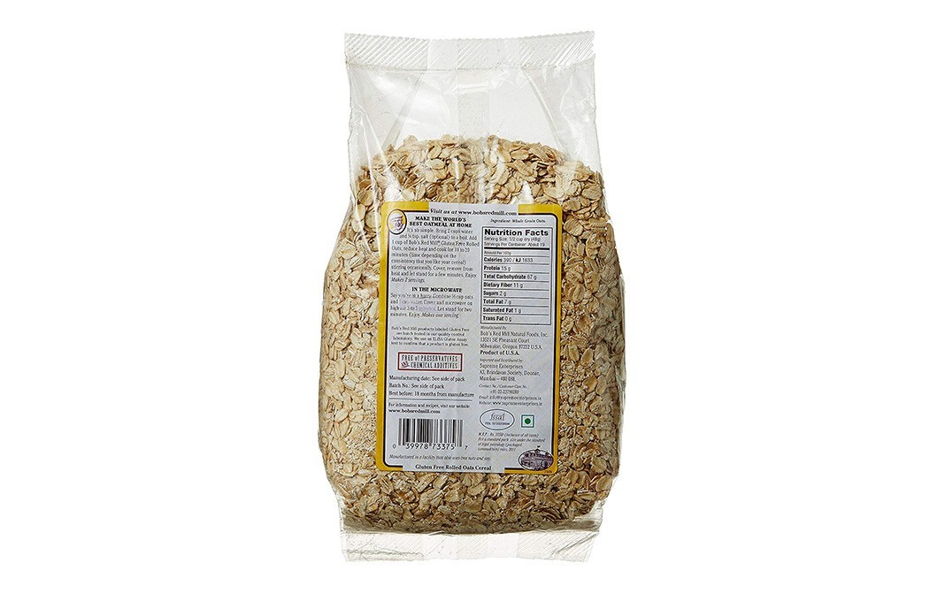 Bob's Red Mill Gluten Free Pure Traditional Rolled Oats    Pack  907 grams
